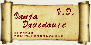 Vanja Davidović vizit kartica
